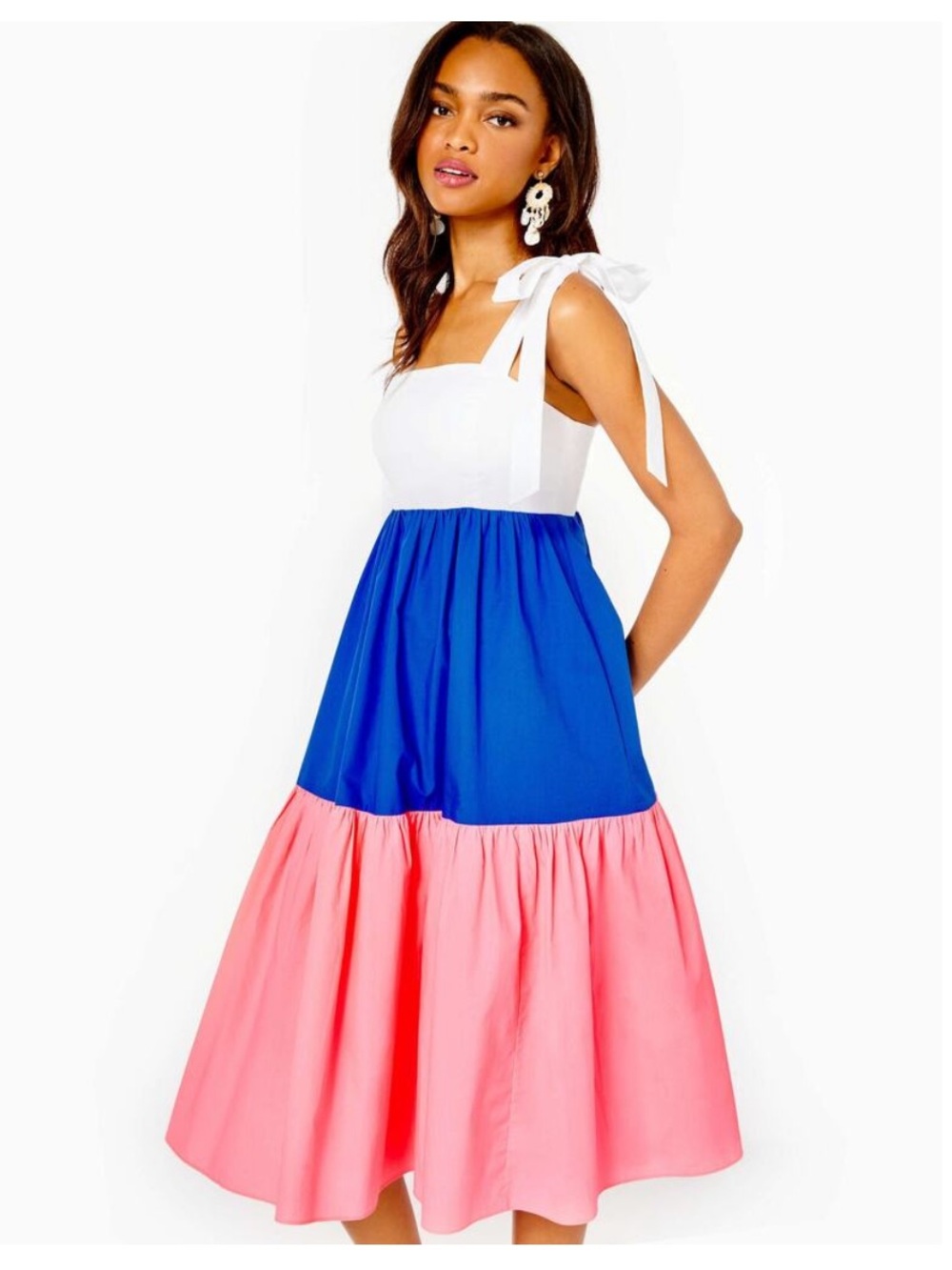 NWT Lilly Pulitzer Anlee Tie-Shoulder Midi Dress